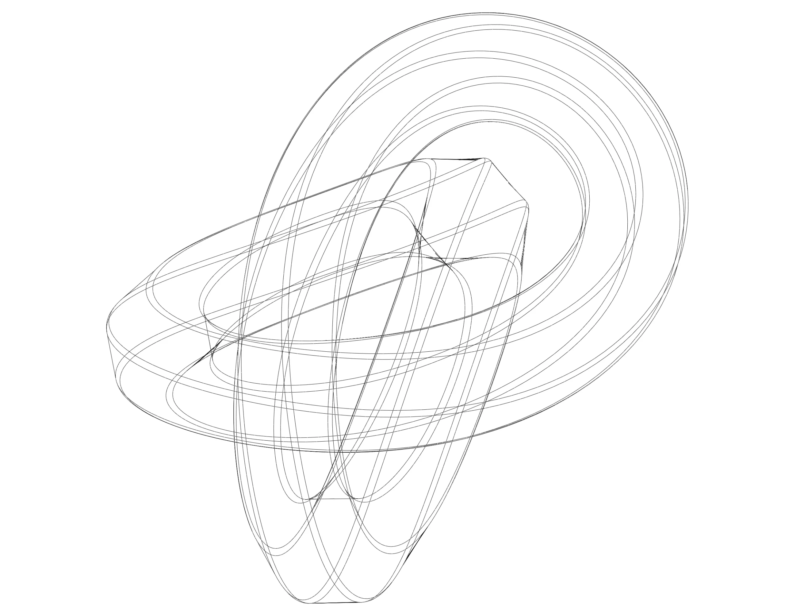 Wireframe Shape Hexagonal Trefoil Knot