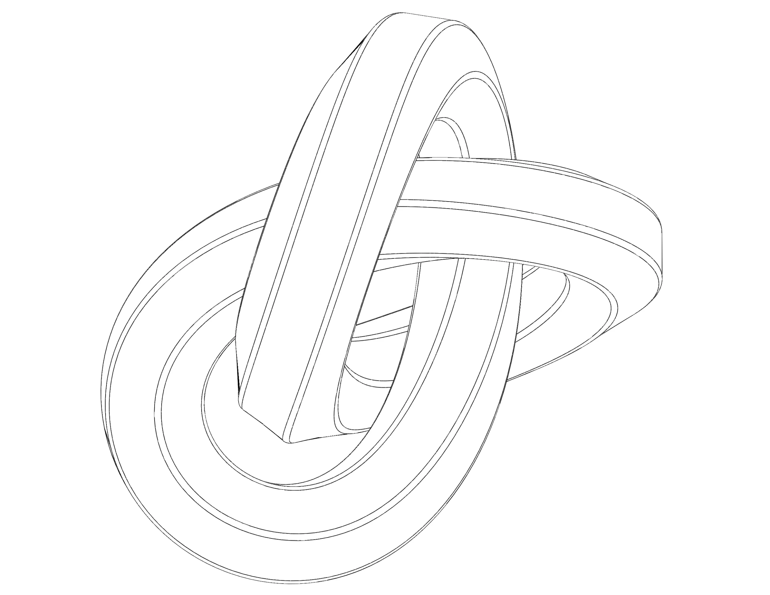 Wireframe Shape Hexagonal Trefoil Knot