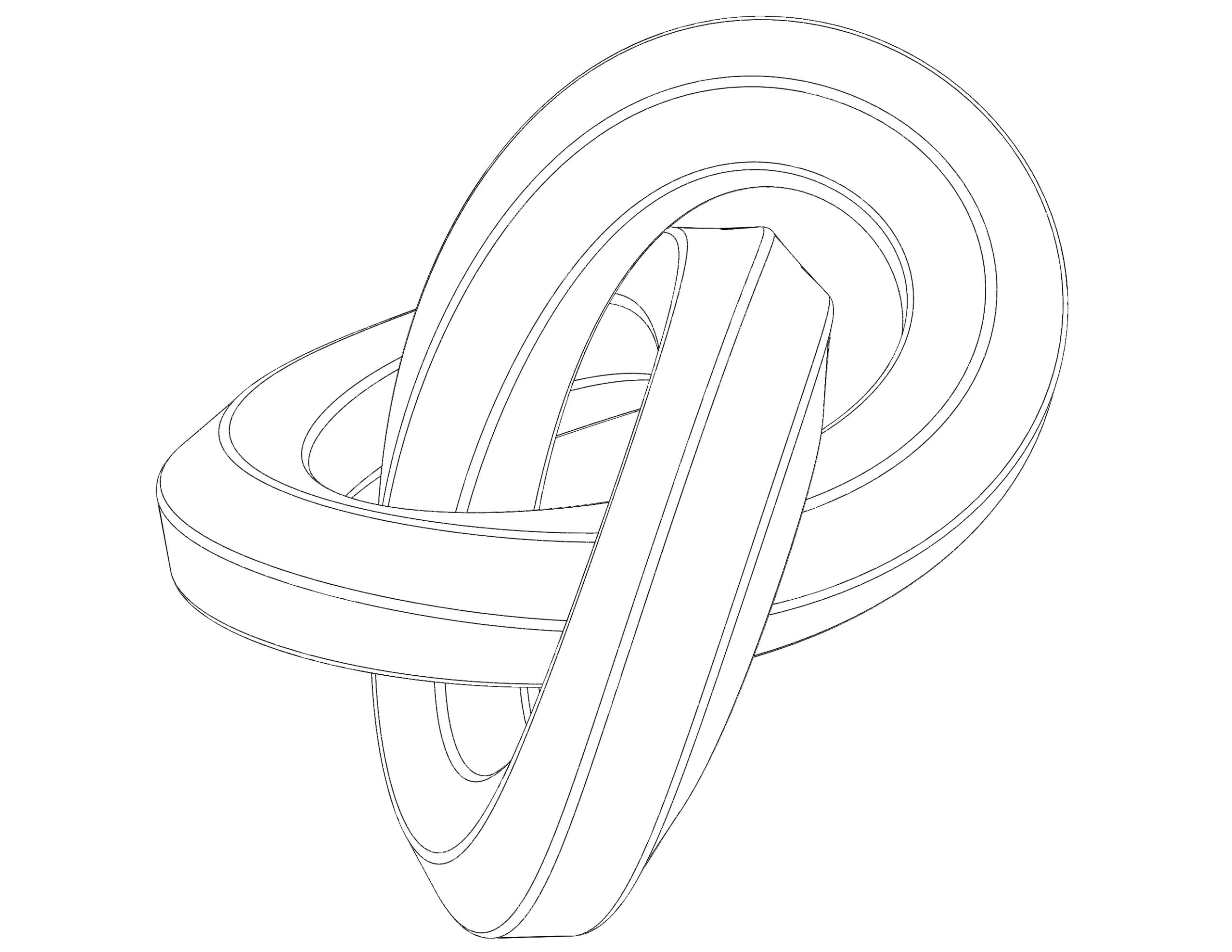 Wireframe Shape Hexagonal Trefoil Knot