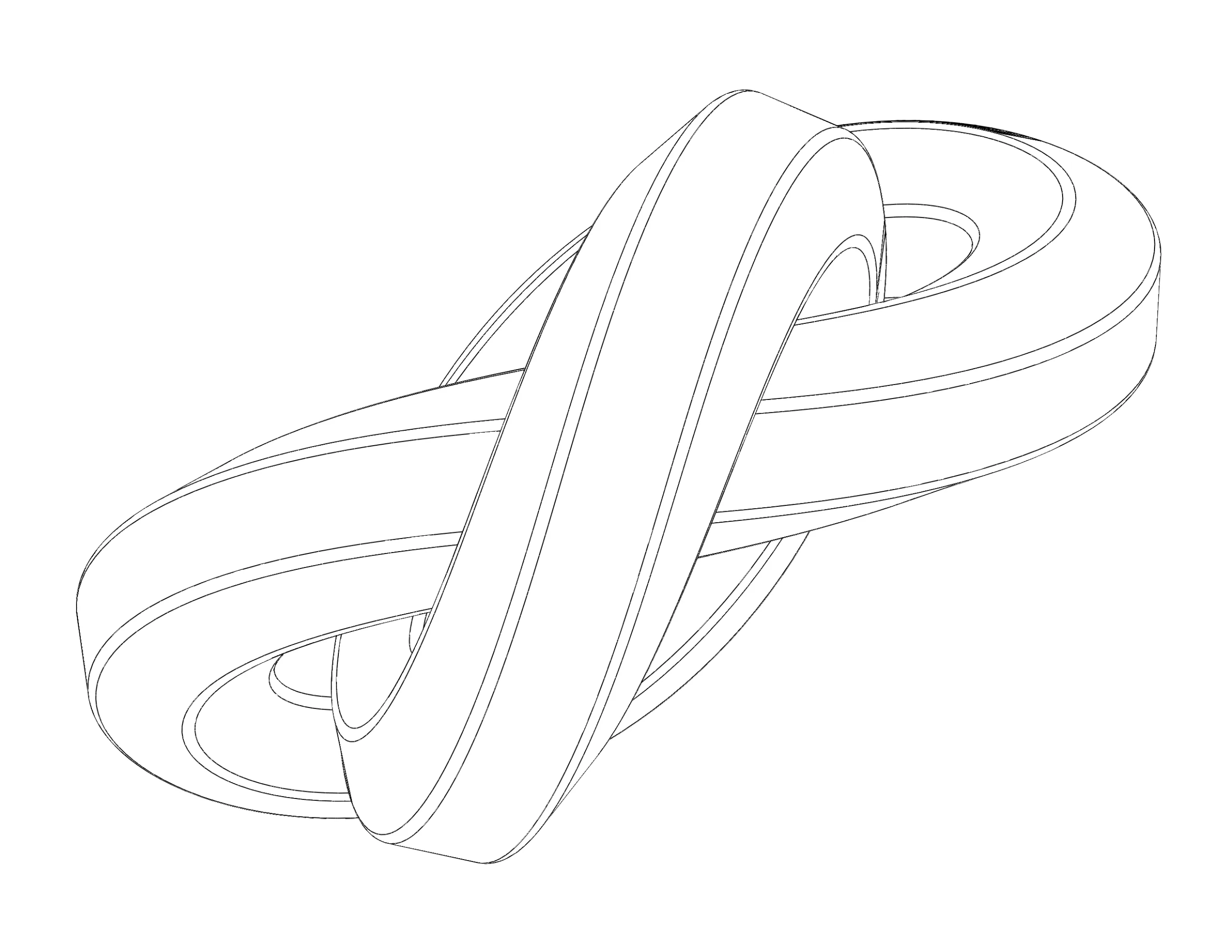 Wireframe Shape Hexagonal Trefoil Knot