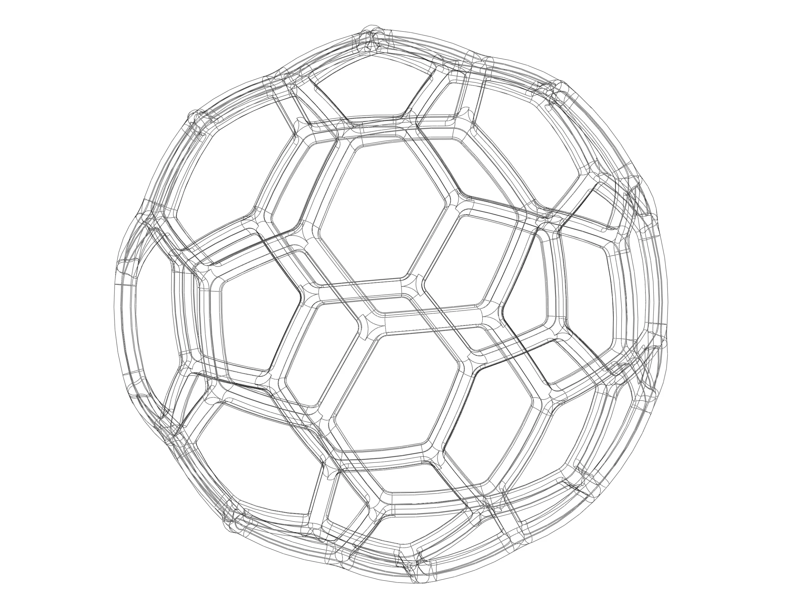 Wireframe Shape Geometric Soccer Ball