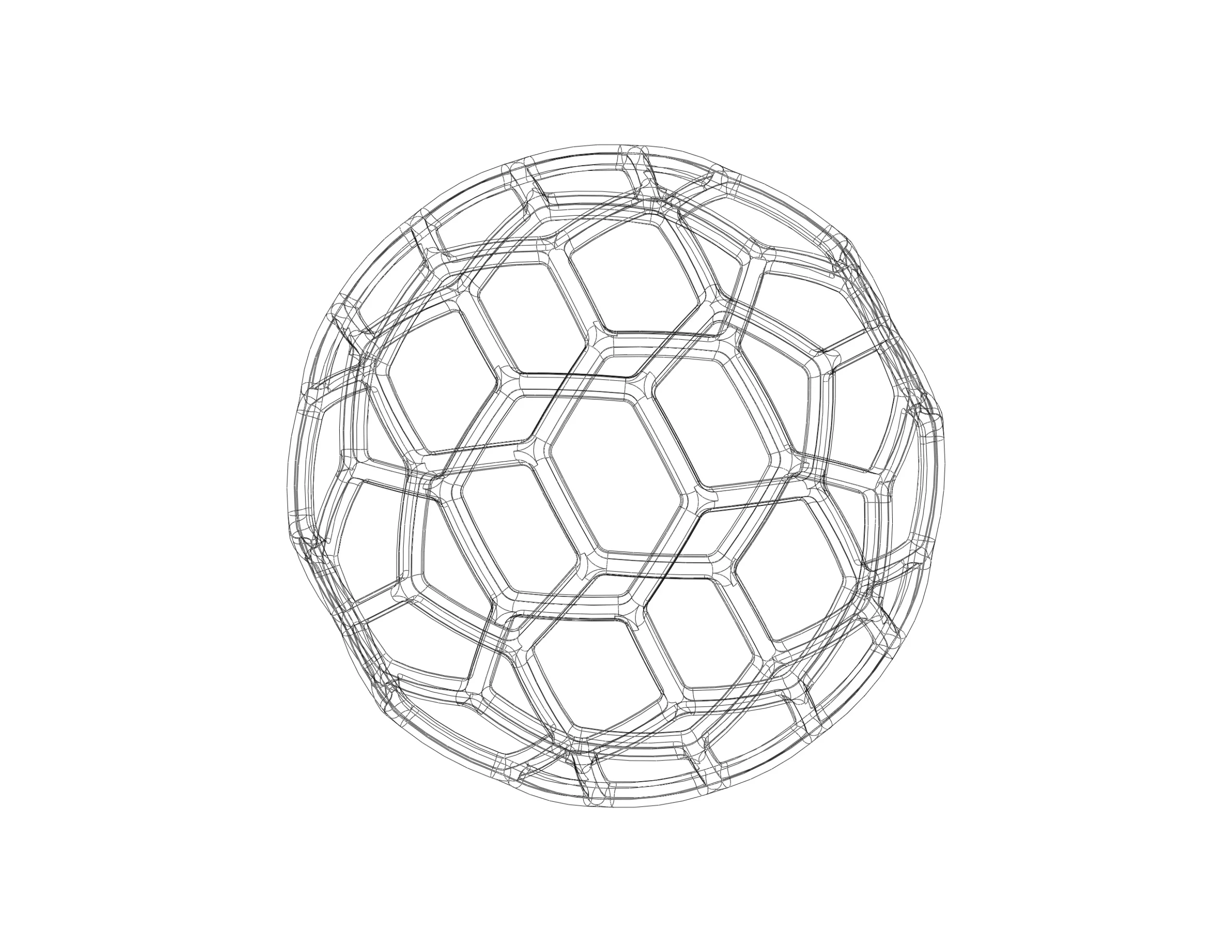 Wireframe Shape Geometric Soccer Ball