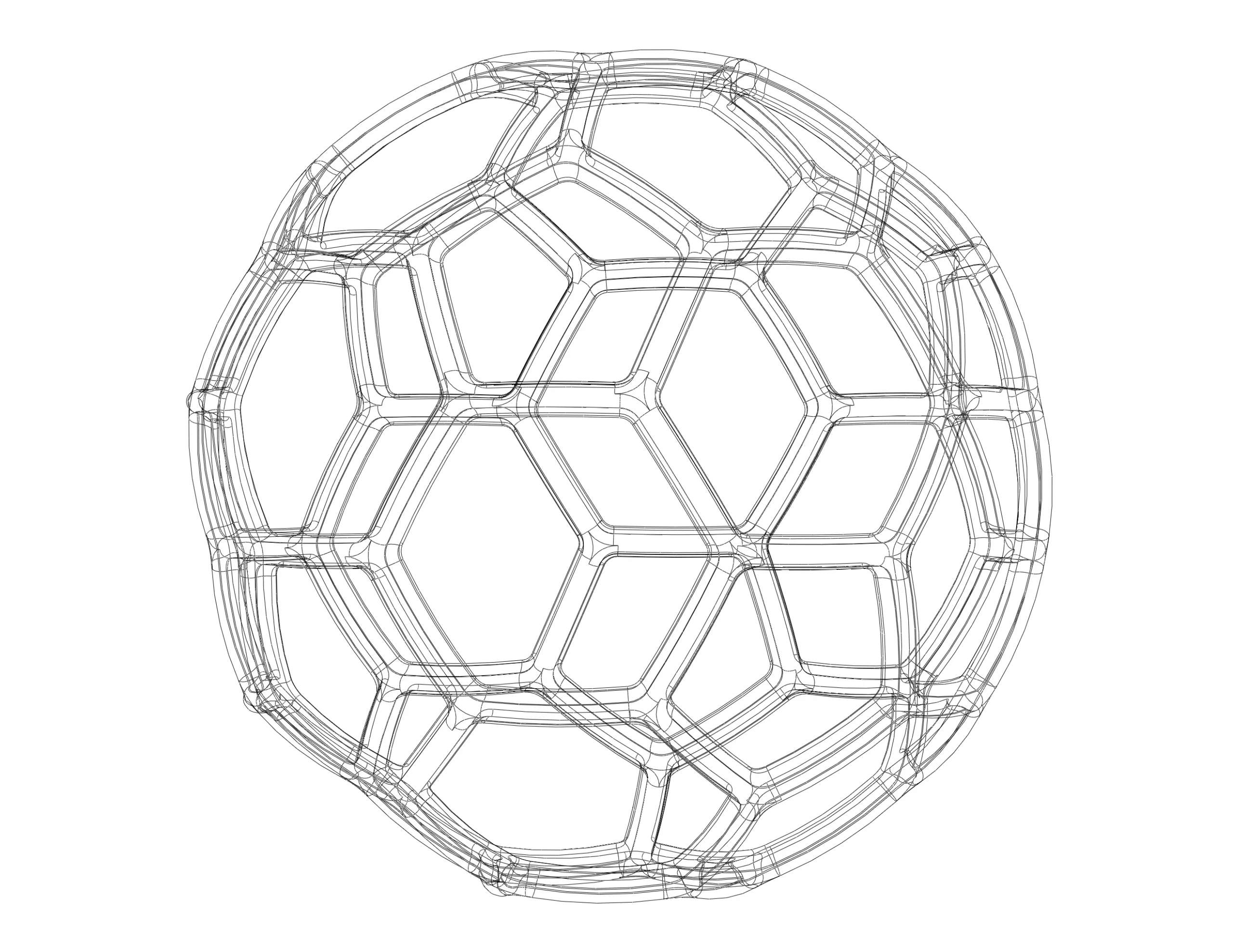 Wireframe Shape Geometric Soccer Ball