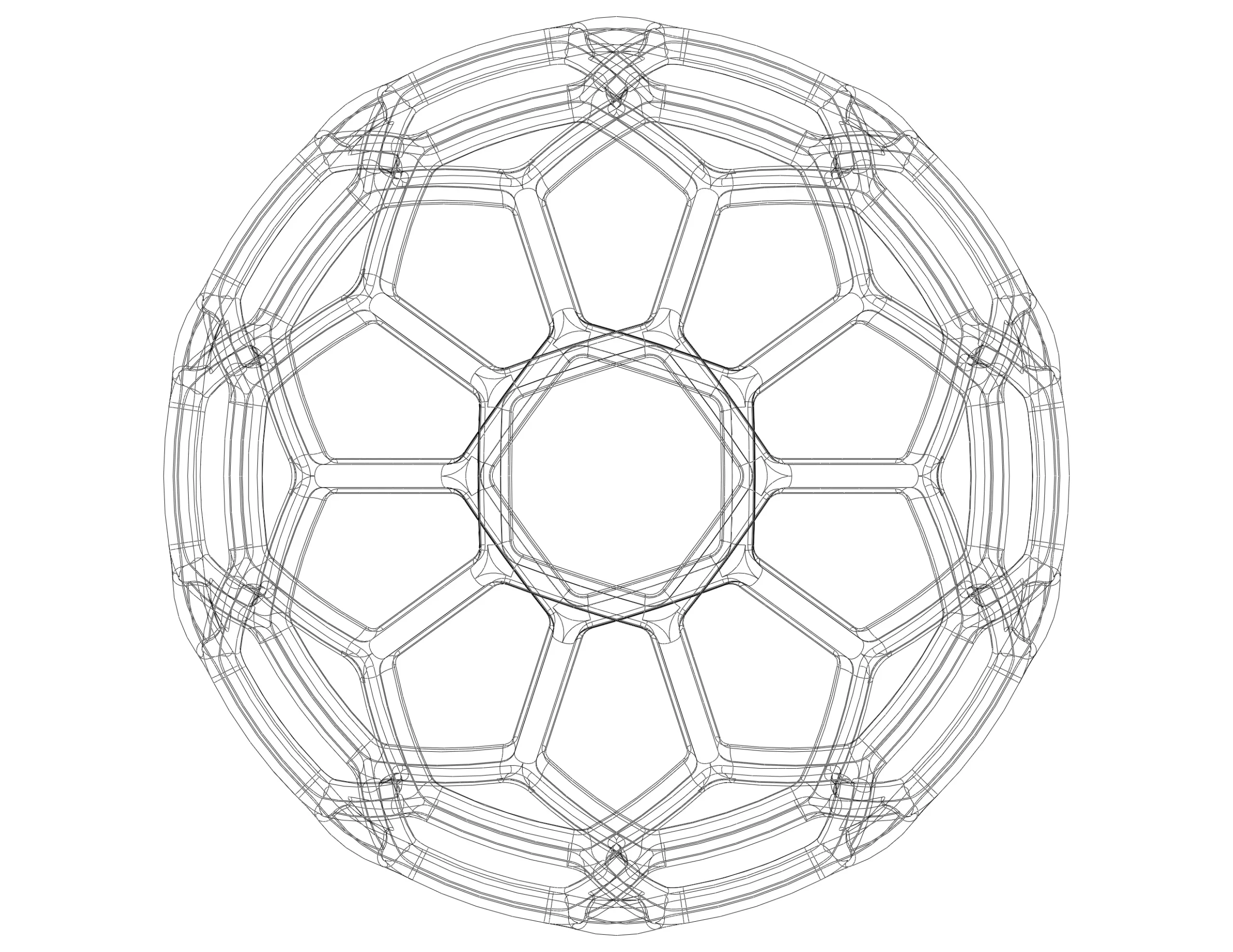 Wireframe Shape Geometric Soccer Ball