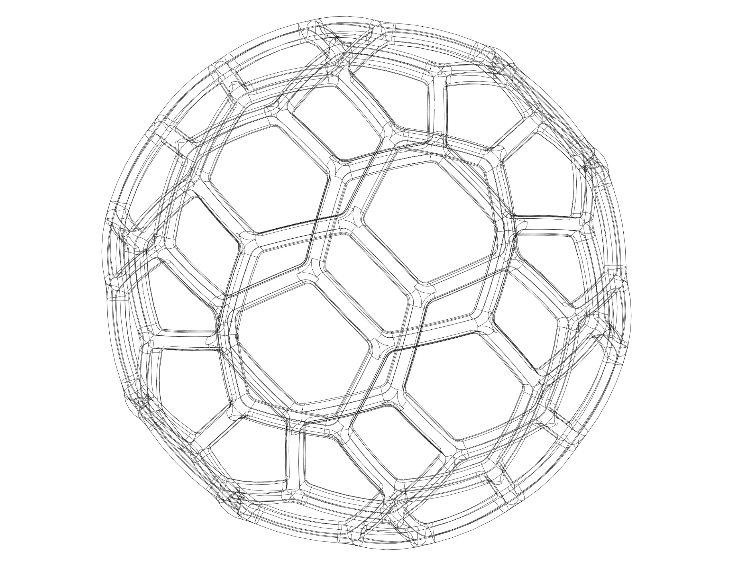 Wireframe Shape Geometric Soccer Ball