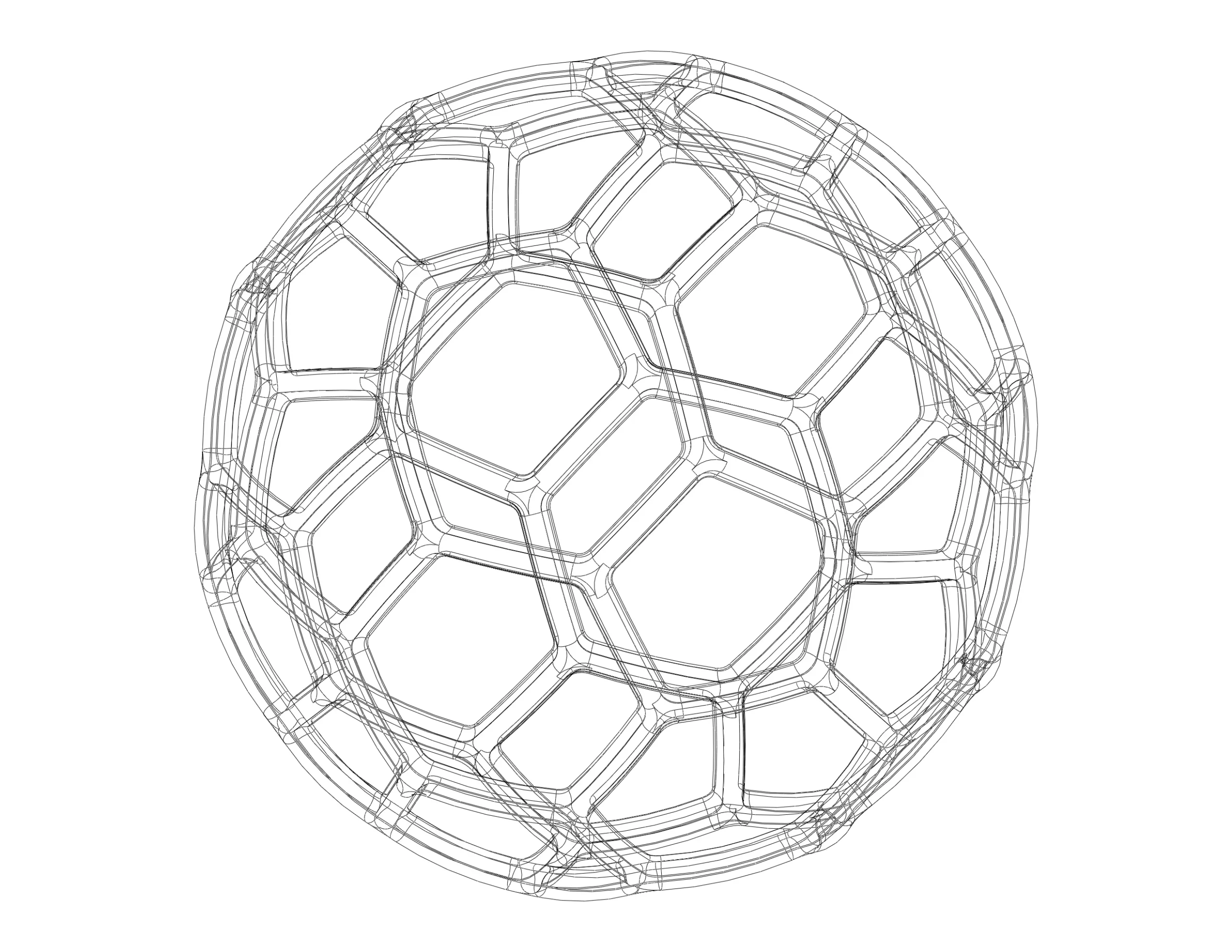 Wireframe Shape Geometric Soccer Ball