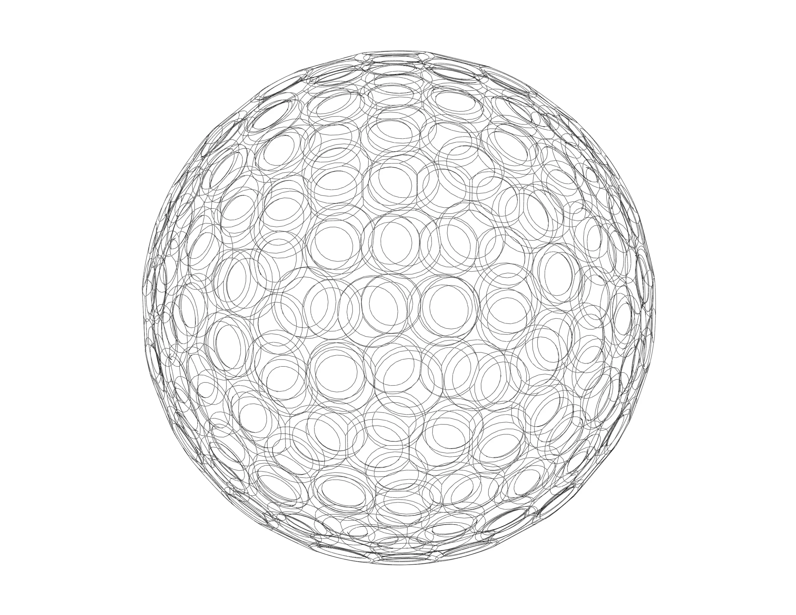 Wireframe Shape Geometric Golf Ball