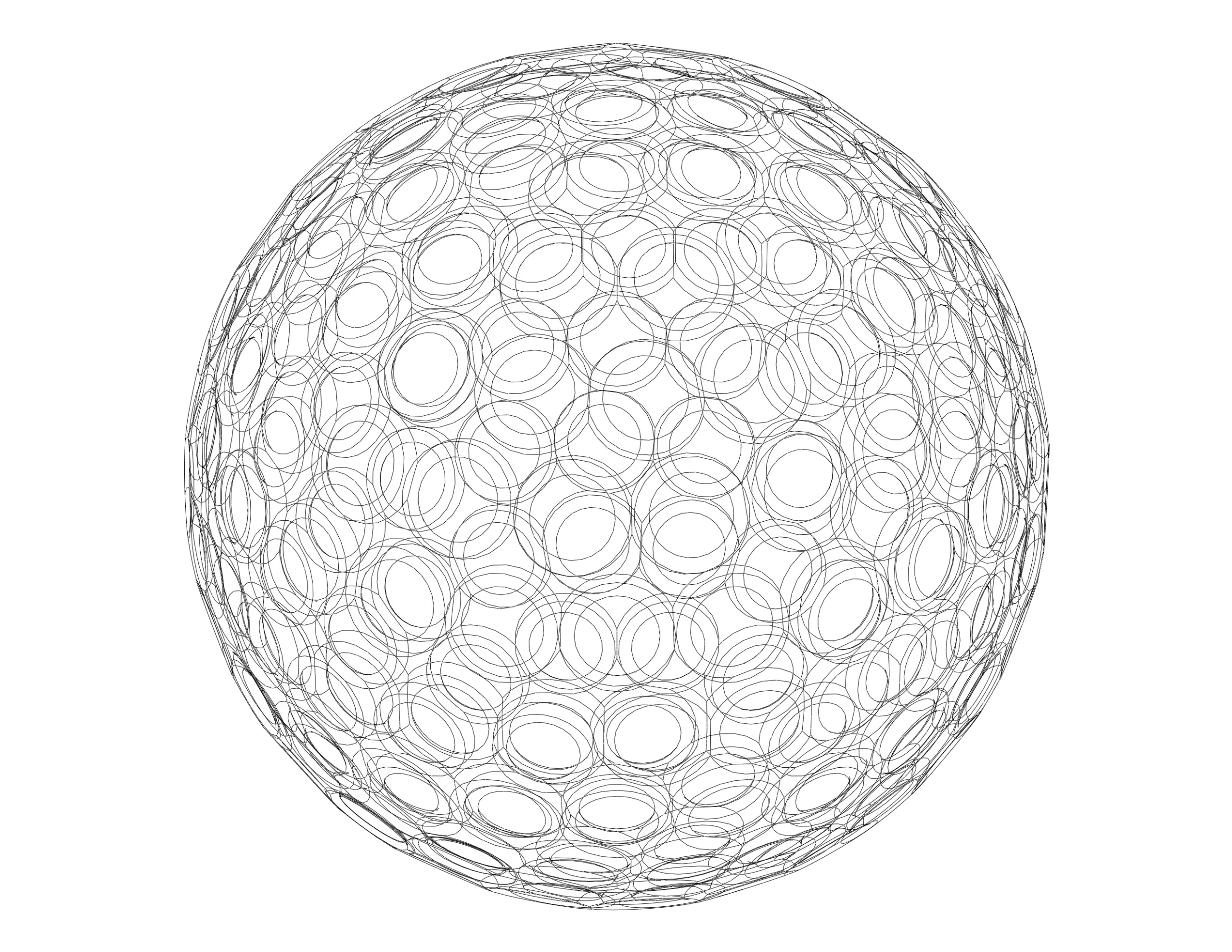 Wireframe Shape Geometric Golf Ball