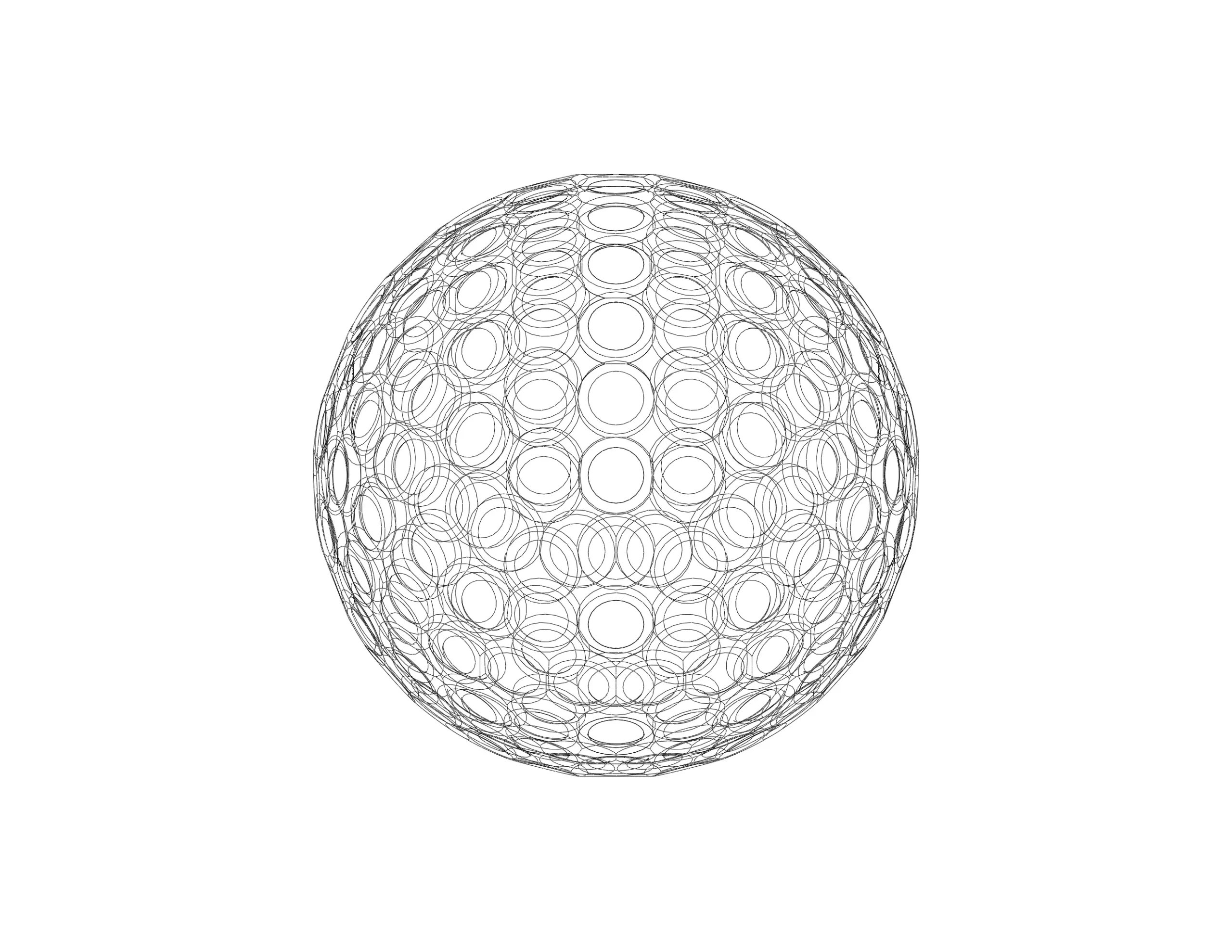 Wireframe Shape Geometric Golf Ball