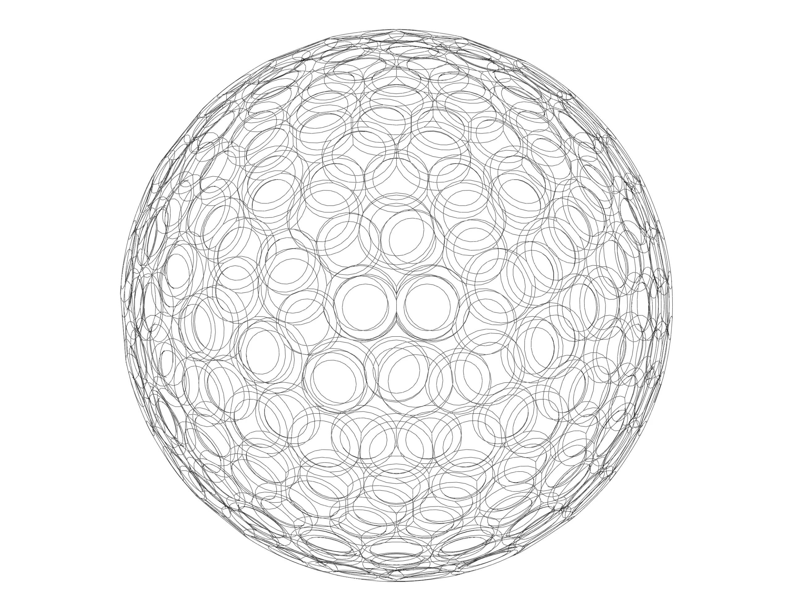 Wireframe Shape Geometric Golf Ball