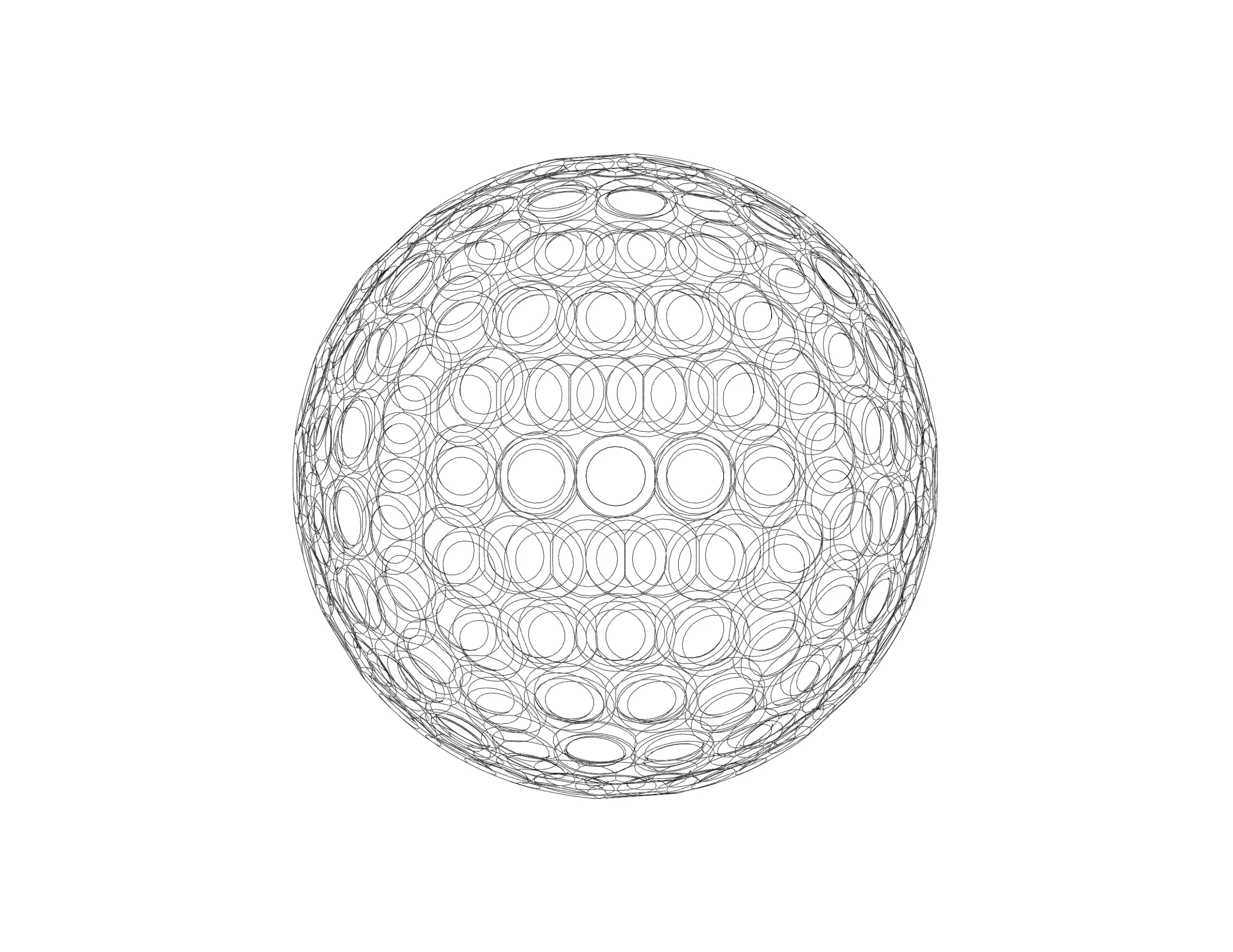 Wireframe Shape Geometric Golf Ball