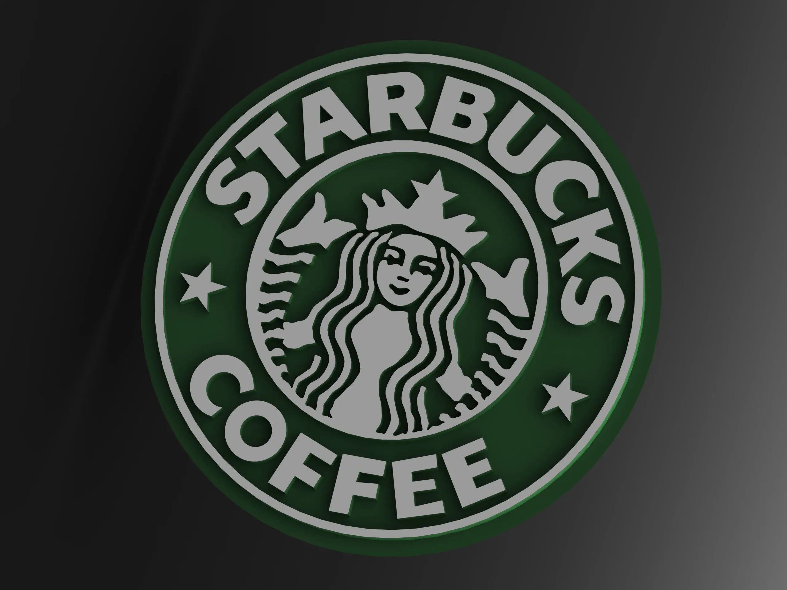 Starbucks Coffee Logo Surface Modeling