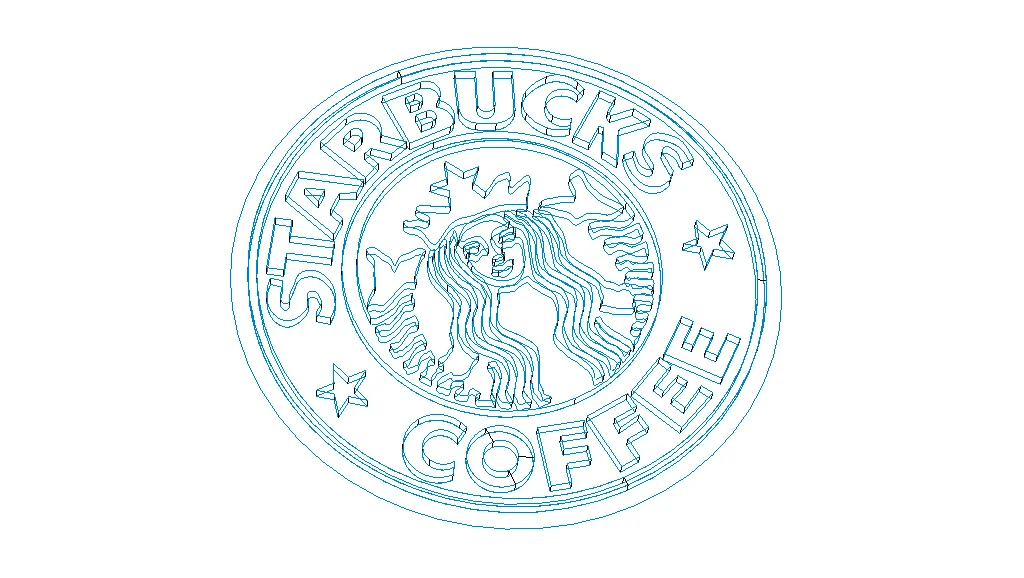 Starbucks Coffee Logo Surface Modeling