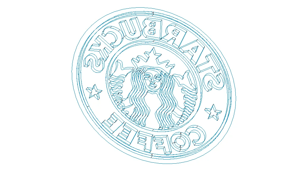 Starbucks Coffee Logo Surface Modeling