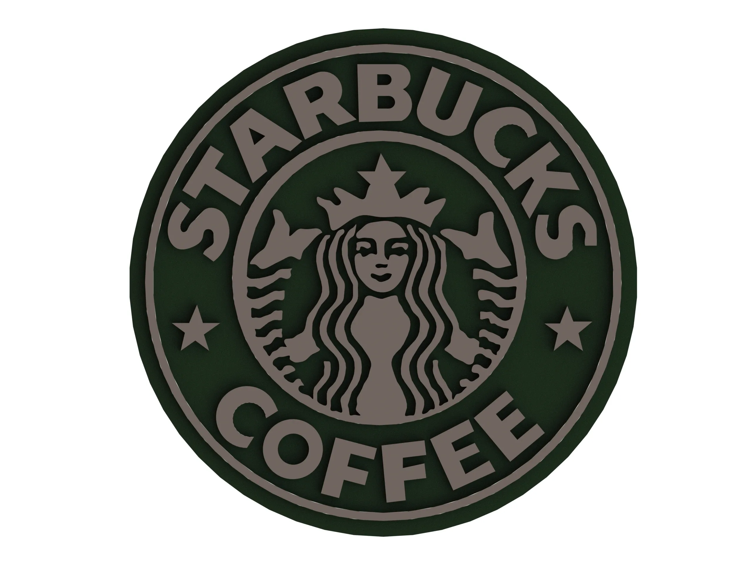 Starbucks Coffee Logo Surface Modeling