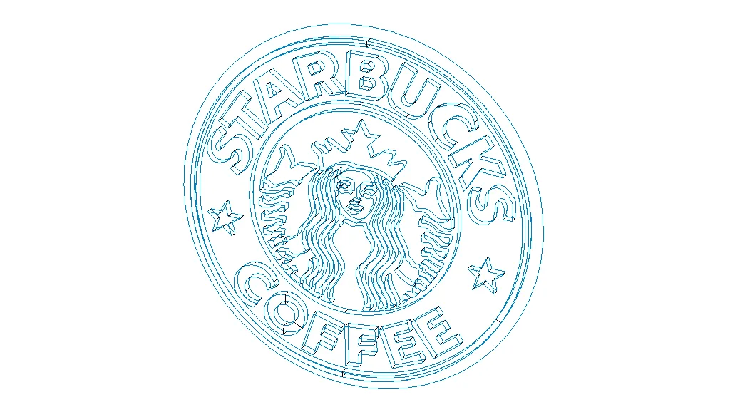 Starbucks Coffee Logo Surface Modeling