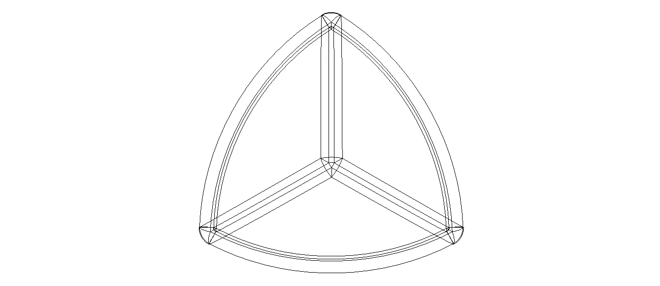 Wireframe Shape Reuleaux Tetrahedron