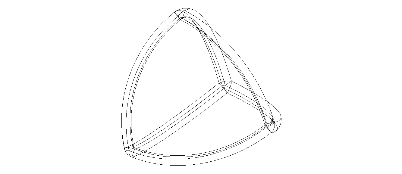 Wireframe Shape Reuleaux Tetrahedron