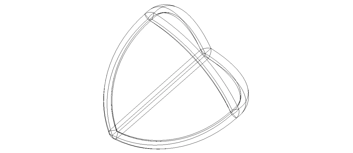 Wireframe Shape Reuleaux Tetrahedron