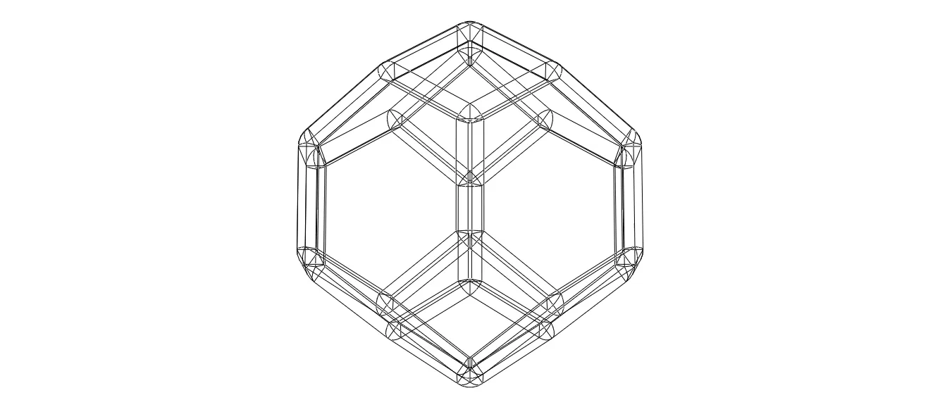 Wireframe Shape Truncated Octahedron