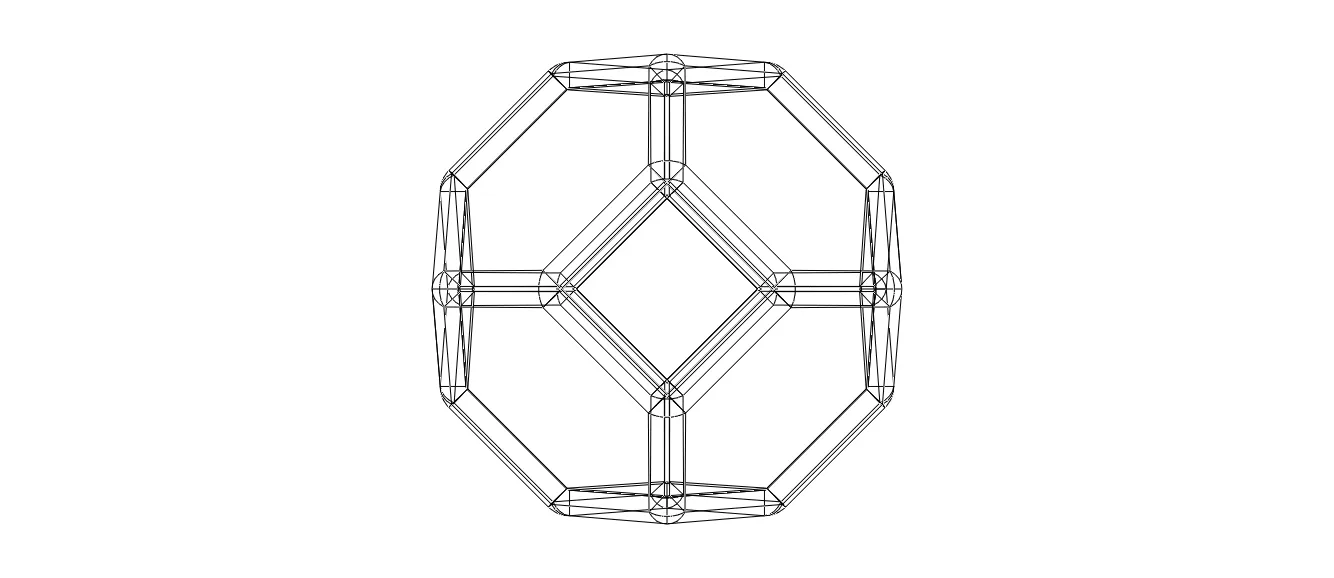 Wireframe Shape Truncated Octahedron