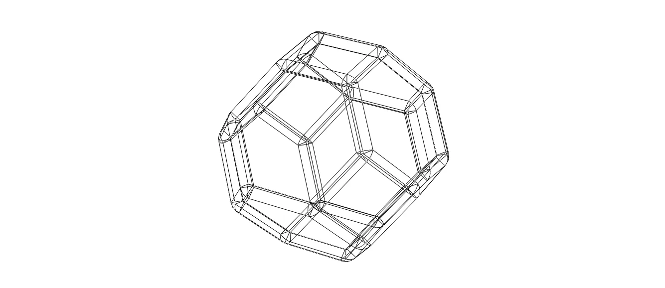 Wireframe Shape Truncated Octahedron