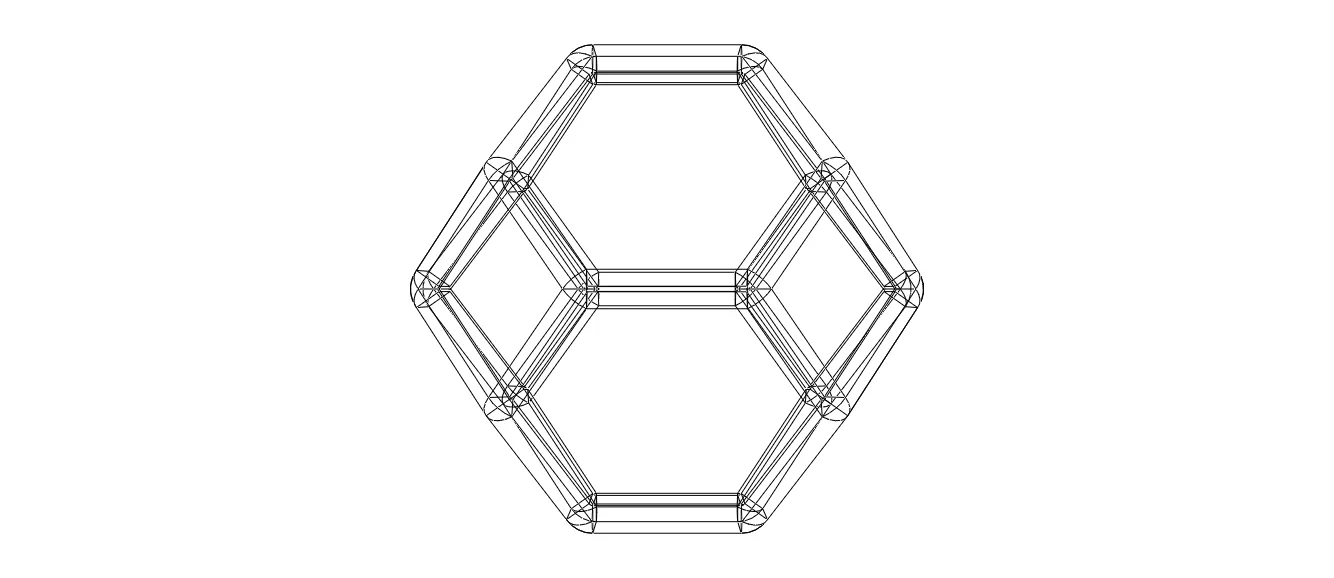 Wireframe Shape Truncated Octahedron