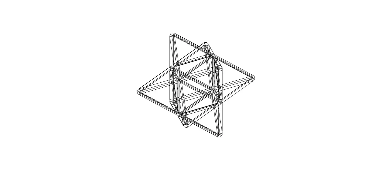 Wireframe Shape Stellated Octahedron