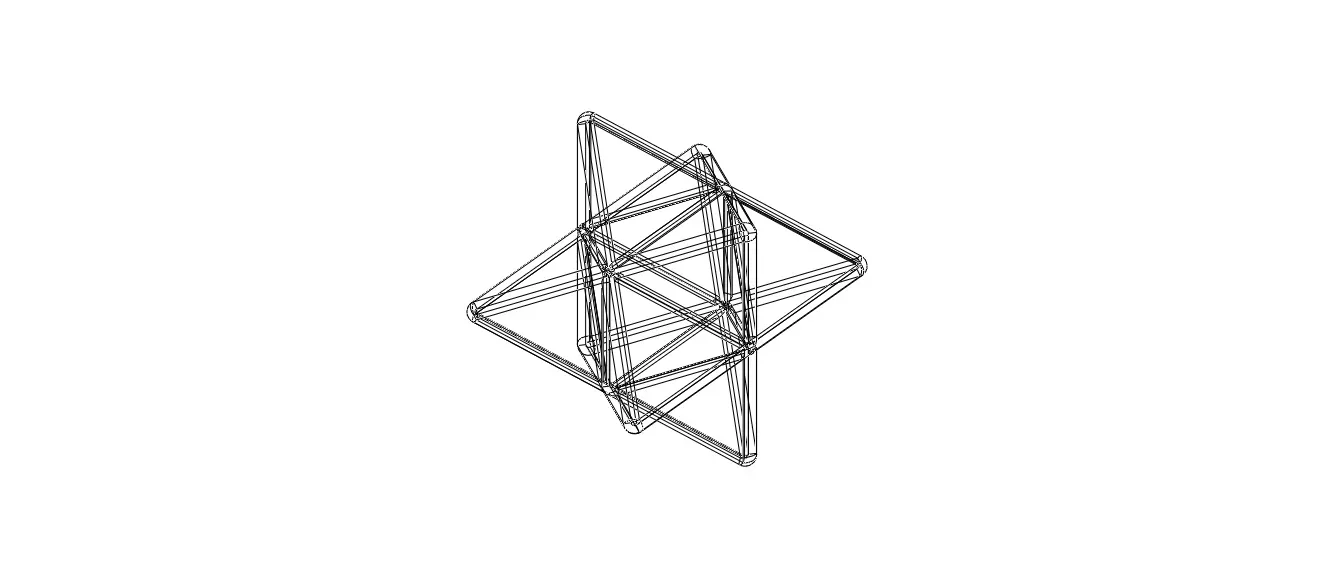 Wireframe Shape Stellated Octahedron