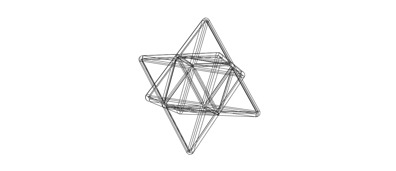 Wireframe Shape Stellated Octahedron