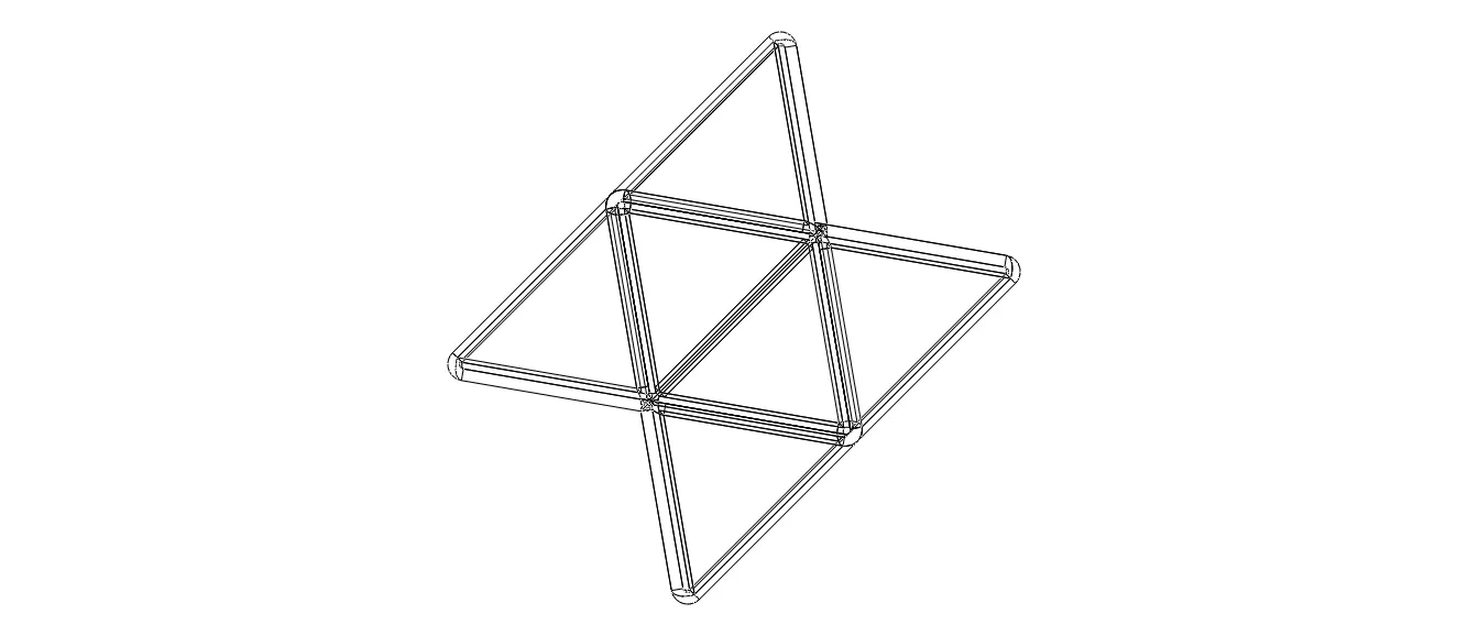 Wireframe Shape Stellated Octahedron