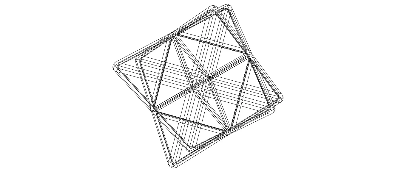 Wireframe Shape Stellated Octahedron