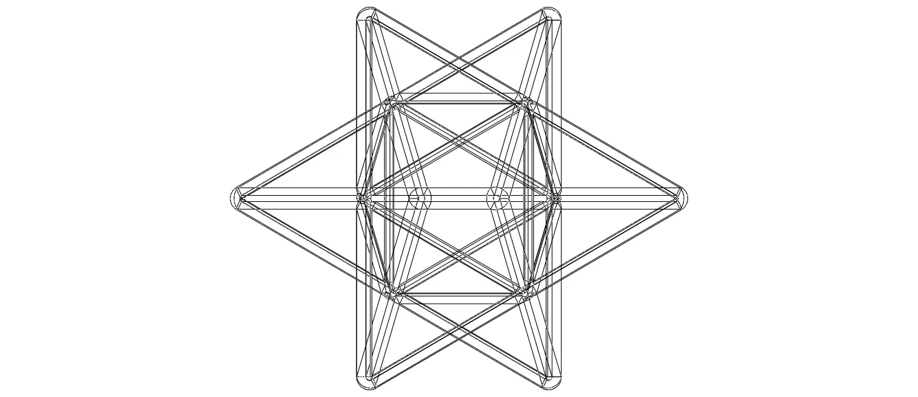 Wireframe Shape Stellated Octahedron