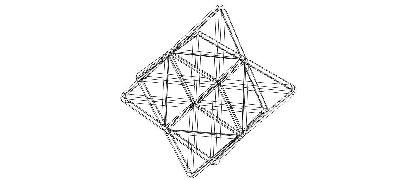 Wireframe Shape Stellated Octahedron