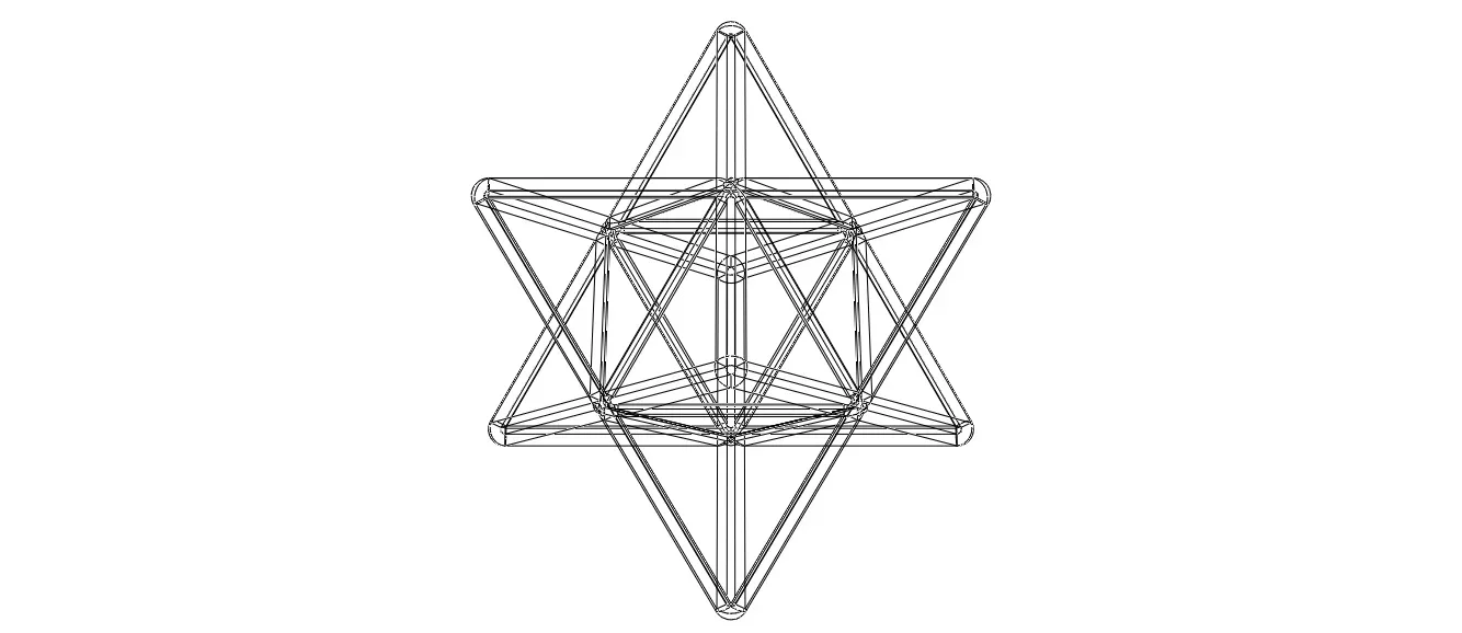 Wireframe Shape Stellated Octahedron