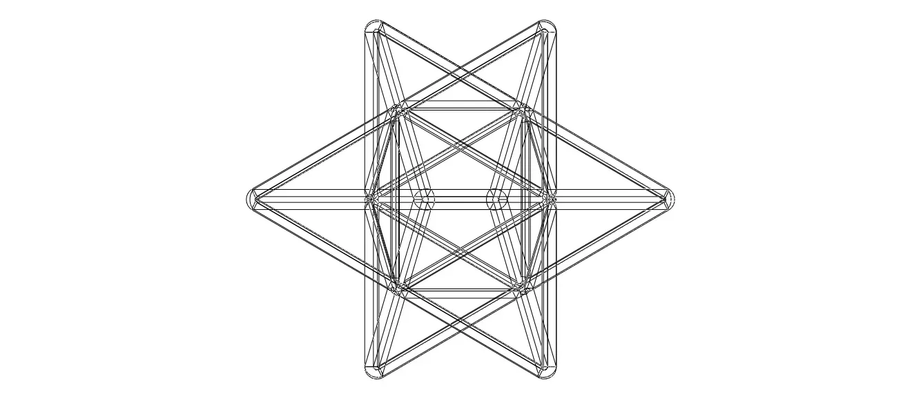 Wireframe Shape Stellated Octahedron