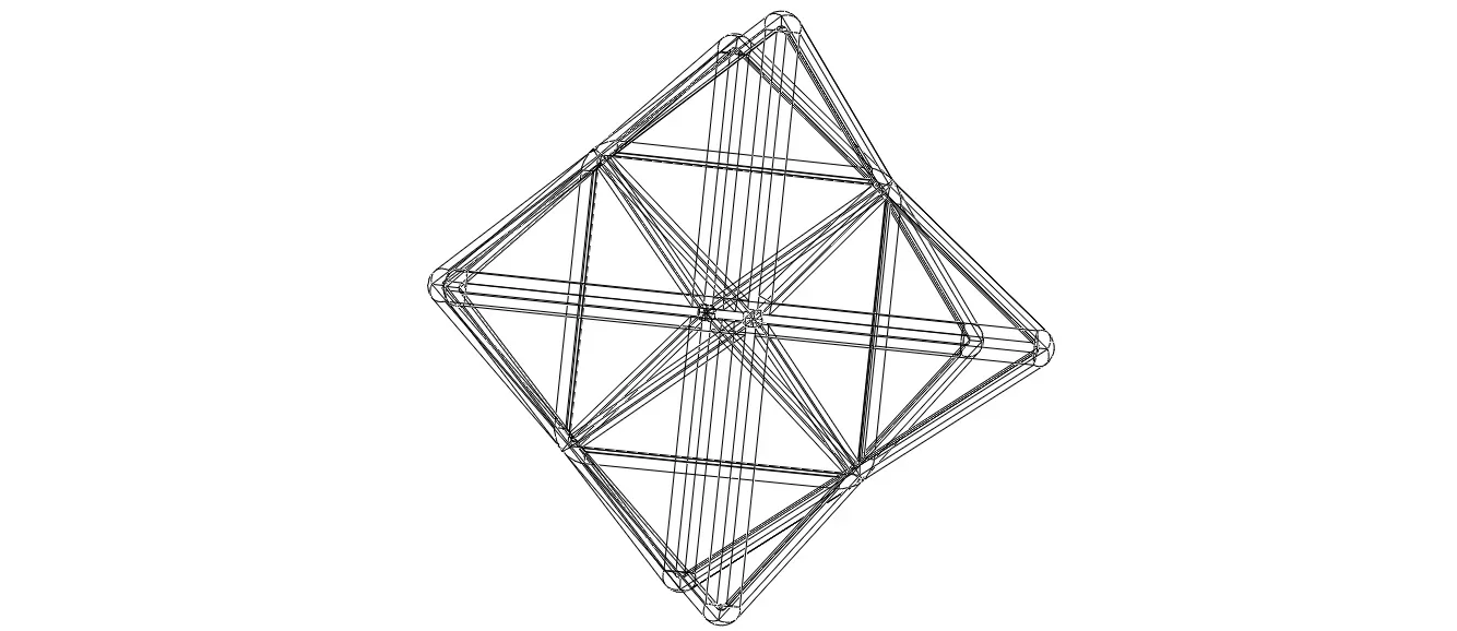 Wireframe Shape Stellated Octahedron