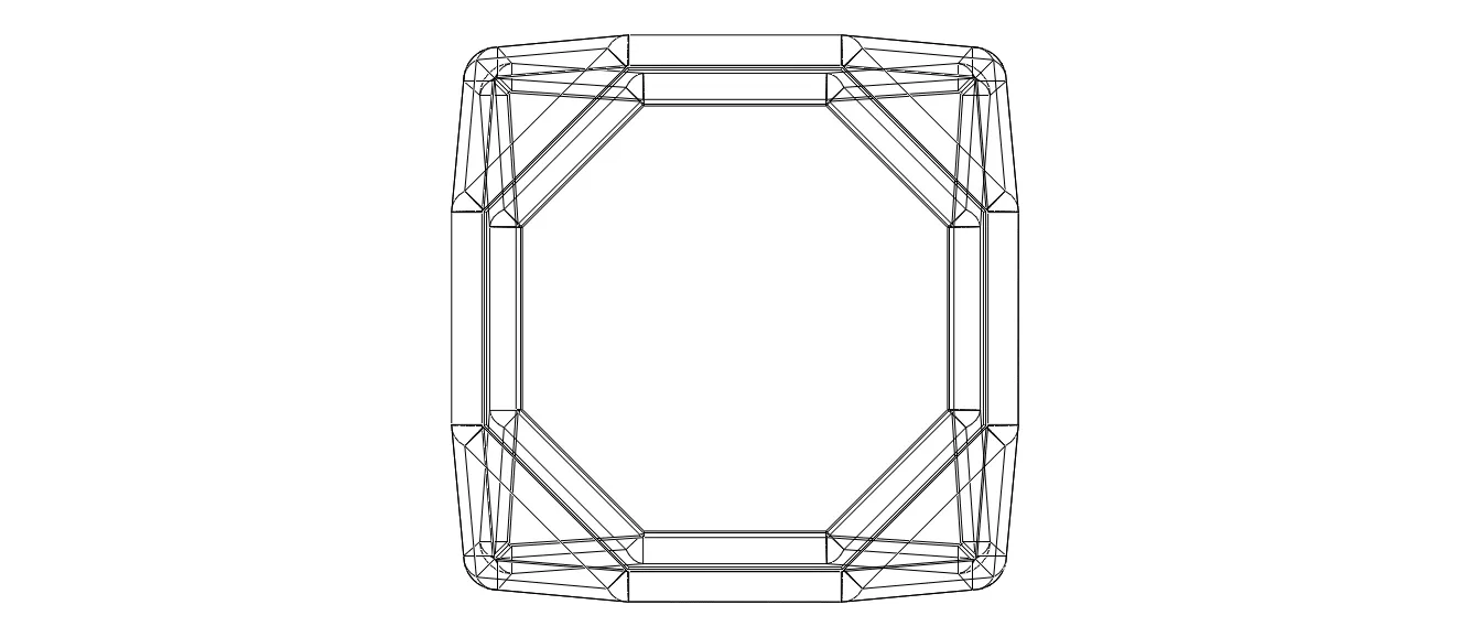 Wireframe Shape Truncated Cube