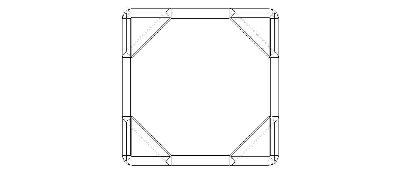 Wireframe Shape Truncated Cube