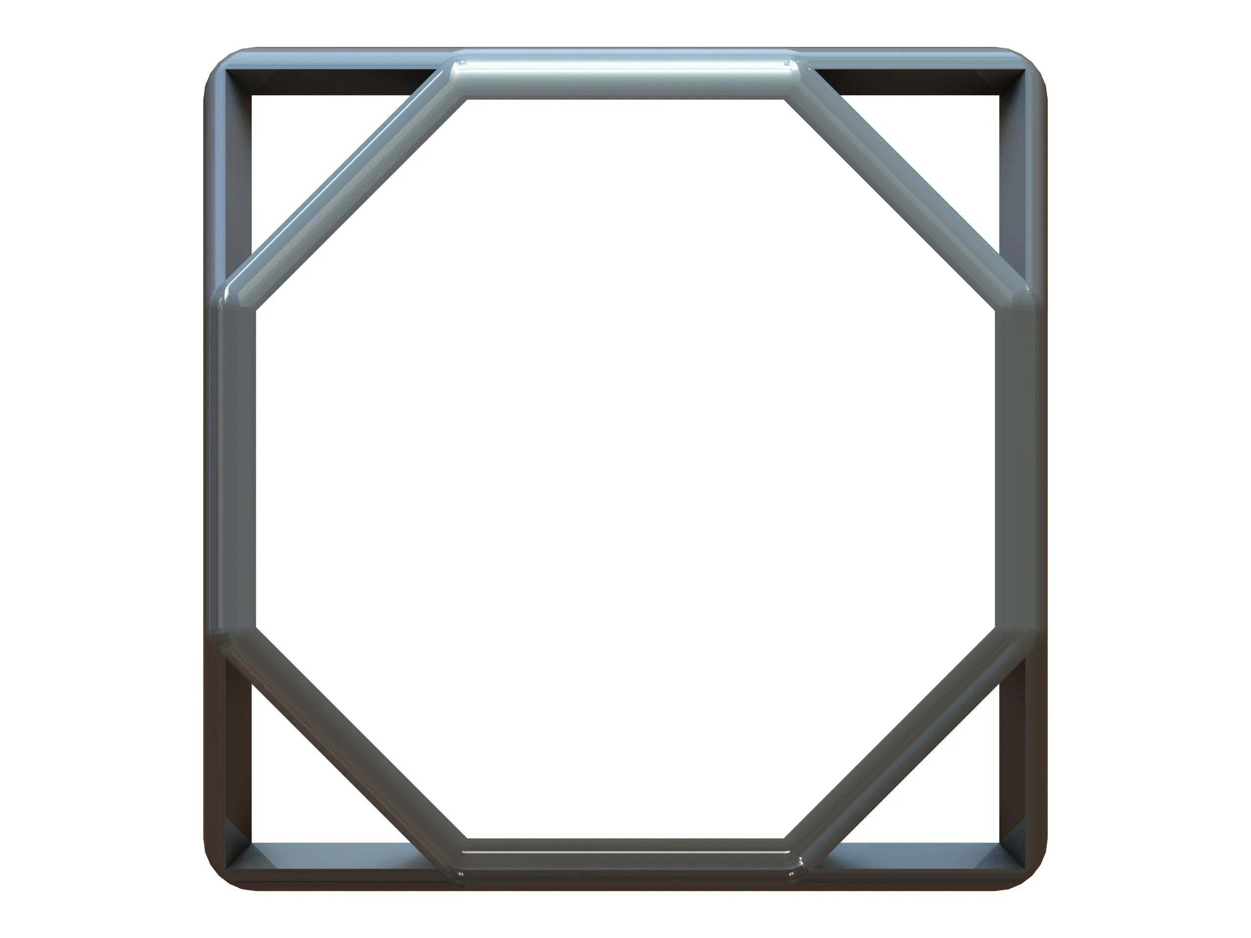 Wireframe Shape Truncated Cube