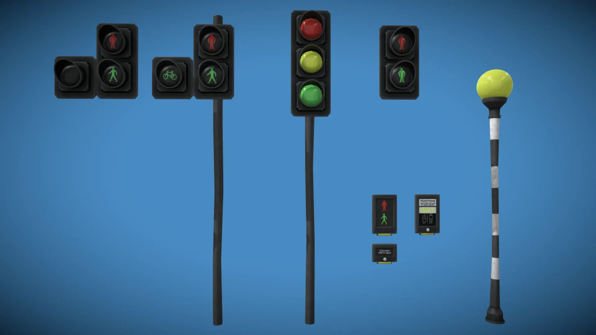 Stylized London UK Traffic Light Pack