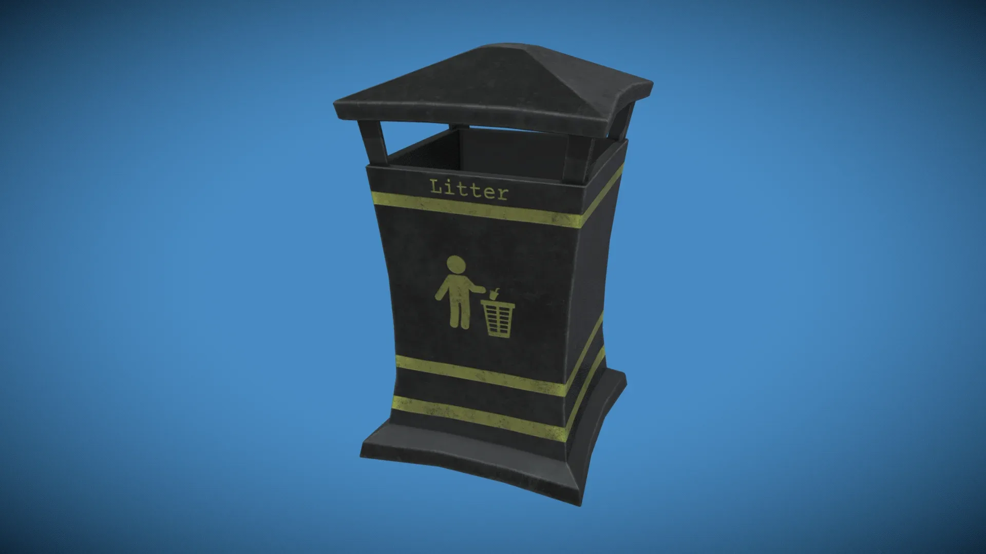 Stylized London UK Rubbish Bin