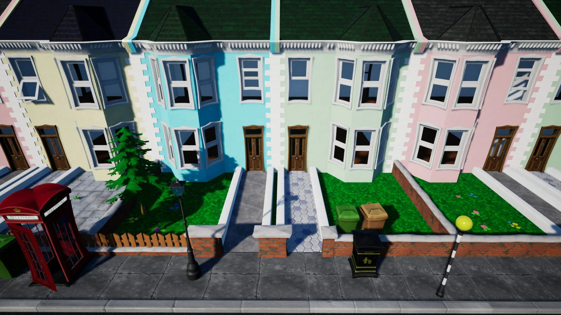 Stylized UK Modular House and Road