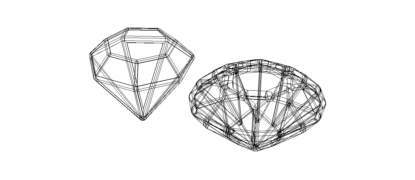 Wireframe Diamond Gem