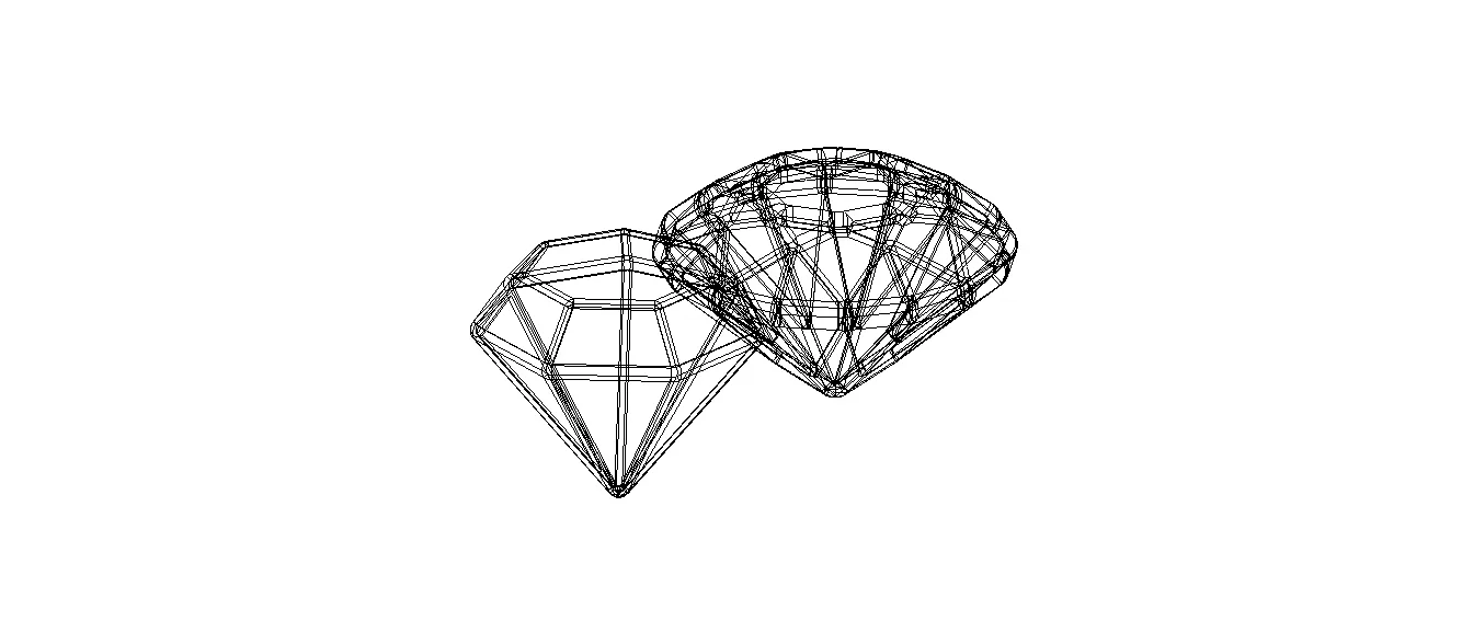 Wireframe Diamond Gem