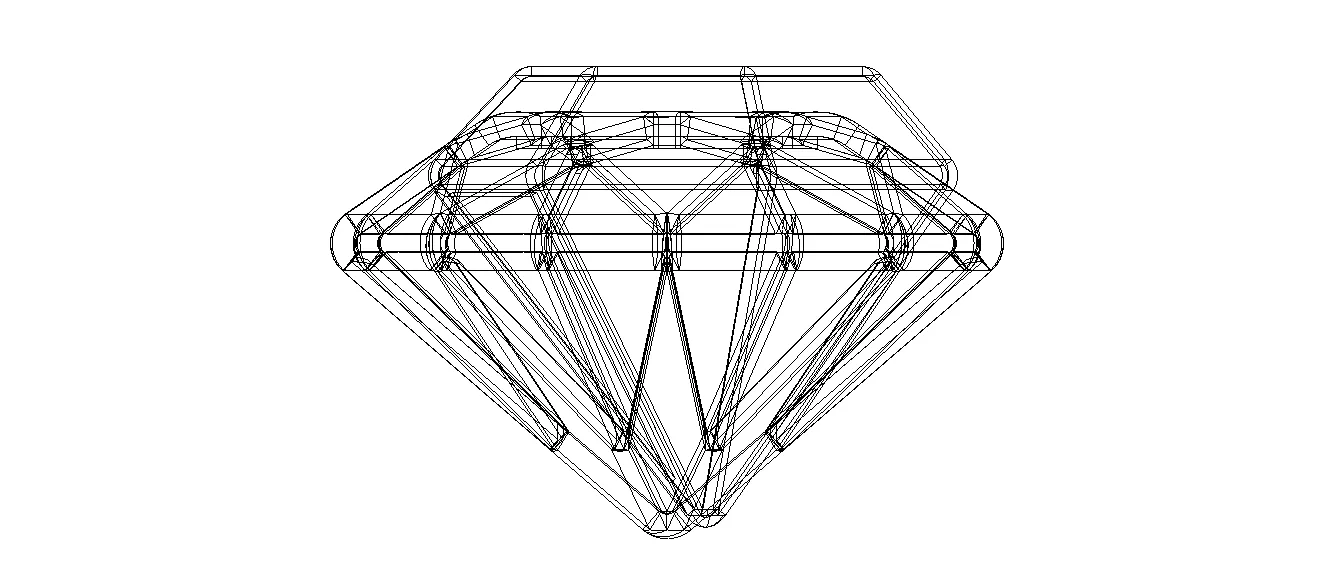 Wireframe Diamond Gem