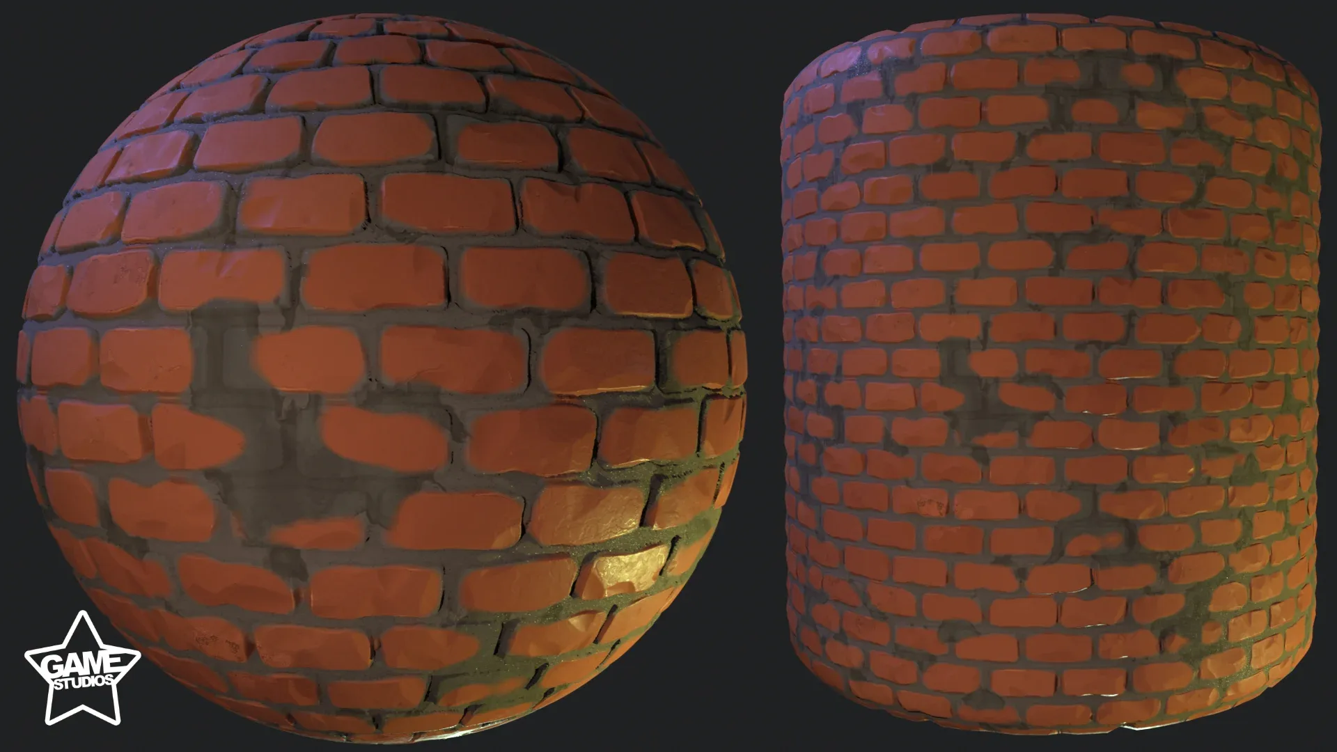 Stylized Brick Wall Material 01 - Substance 3D Designer