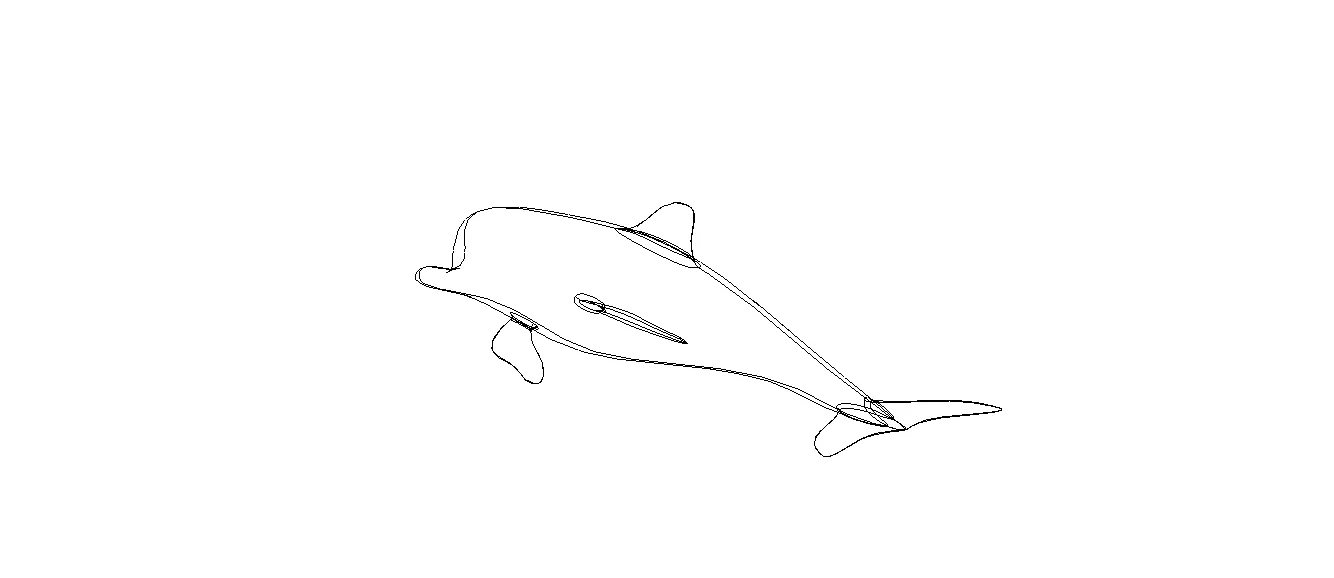 3D Art Surface Pink Dolphin