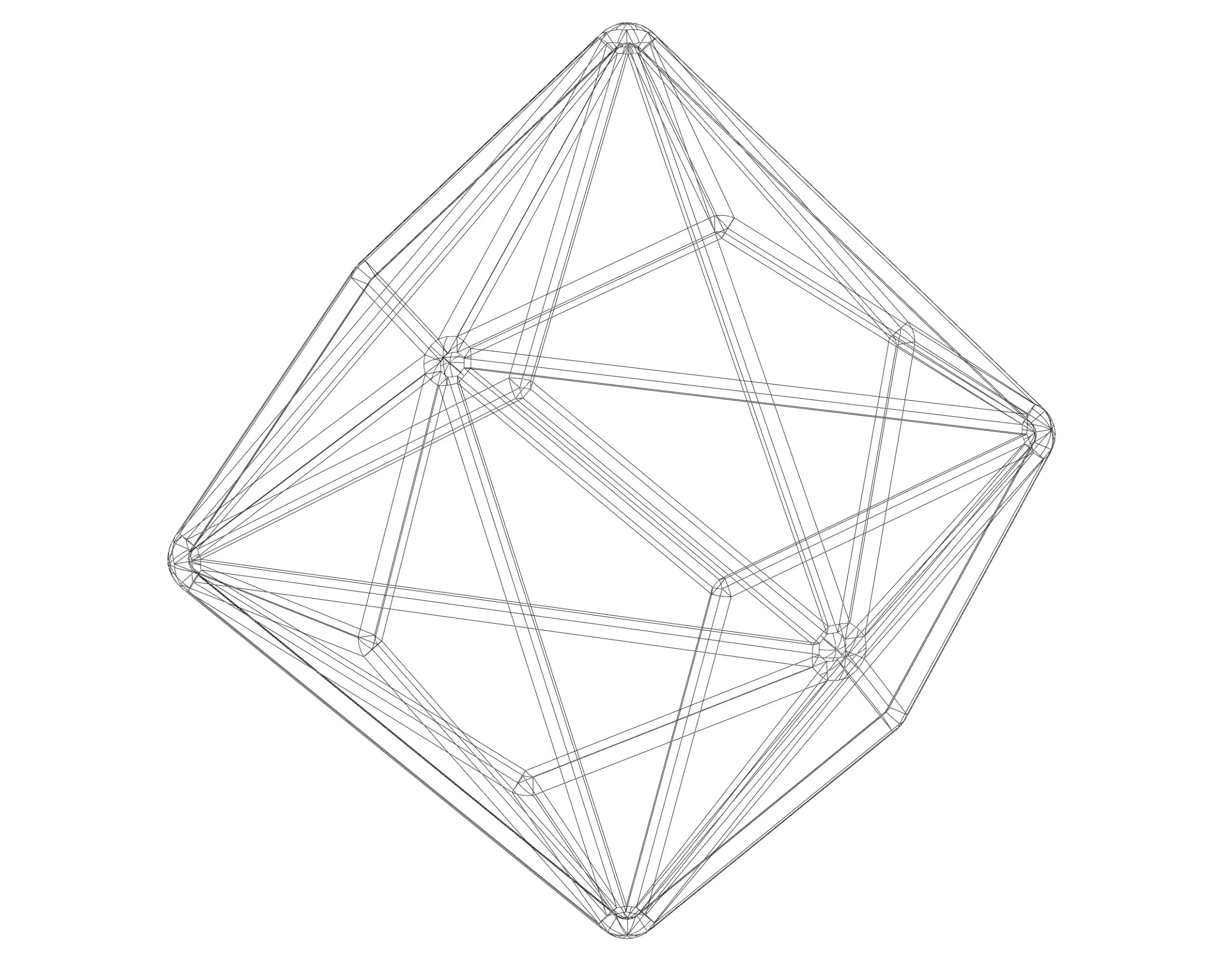 Wireframe Shape Triakis Octahedron