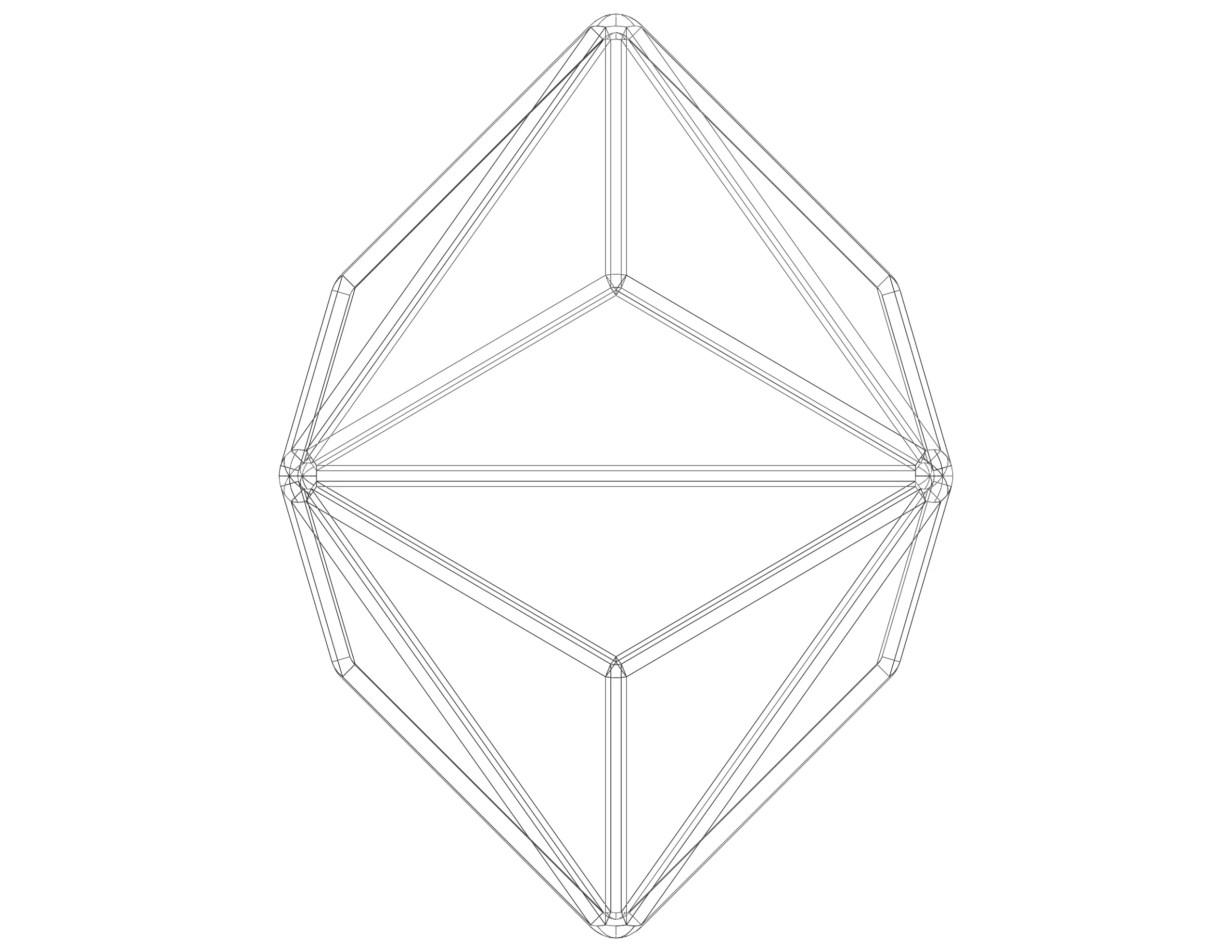 Wireframe Shape Triakis Octahedron